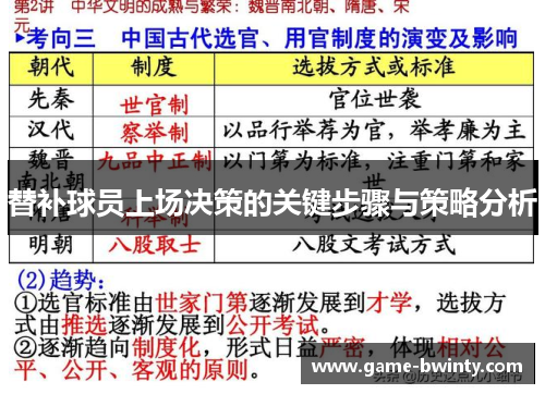 替补球员上场决策的关键步骤与策略分析